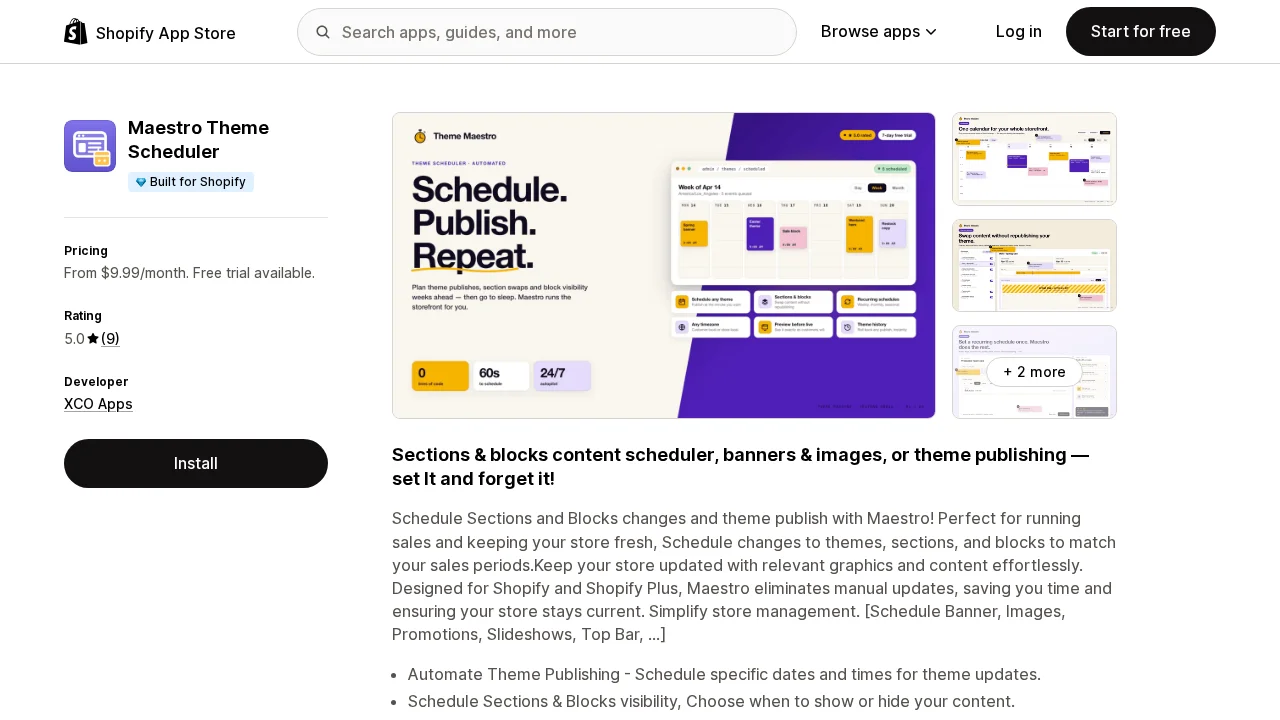 Maestro Theme Scheduler screenshot