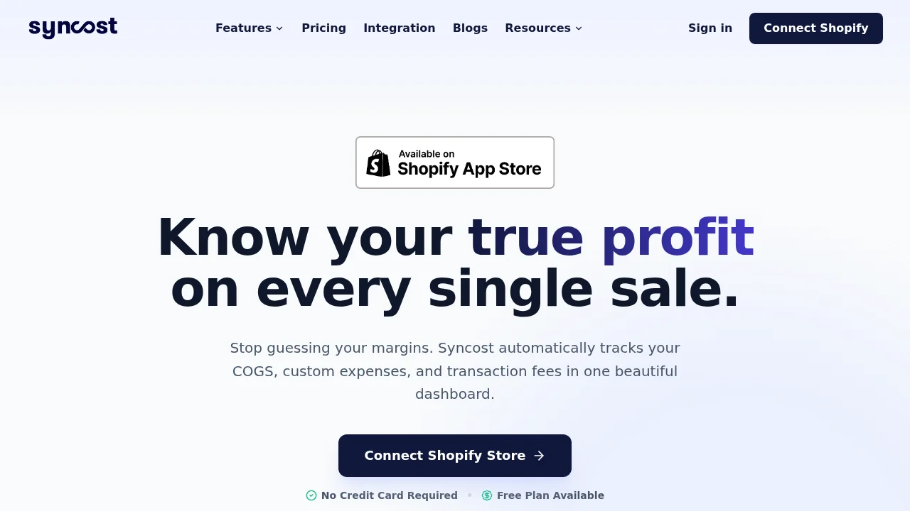 Syncost screenshot
